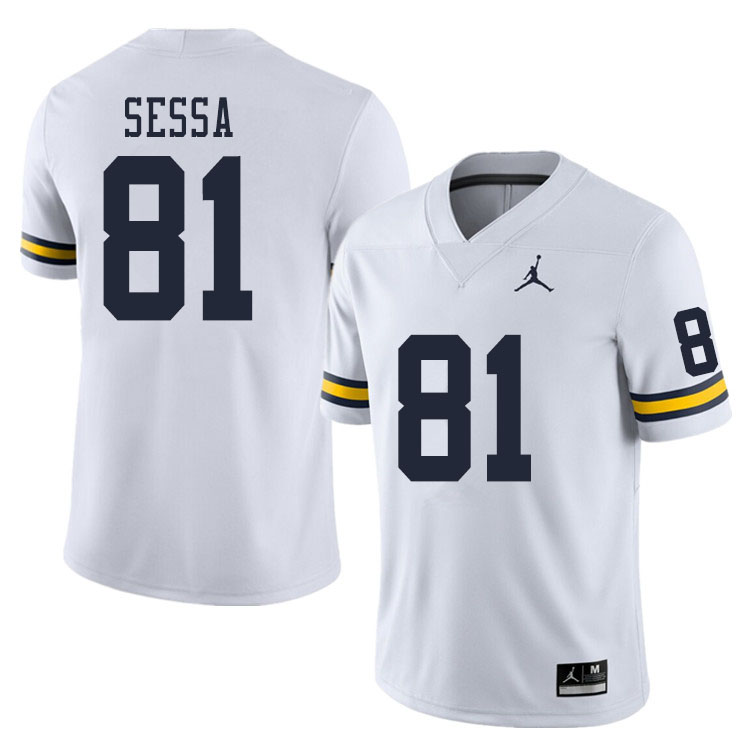 Men #81 Will Sessa Michigan Wolverines College Football Jerseys Sale-White